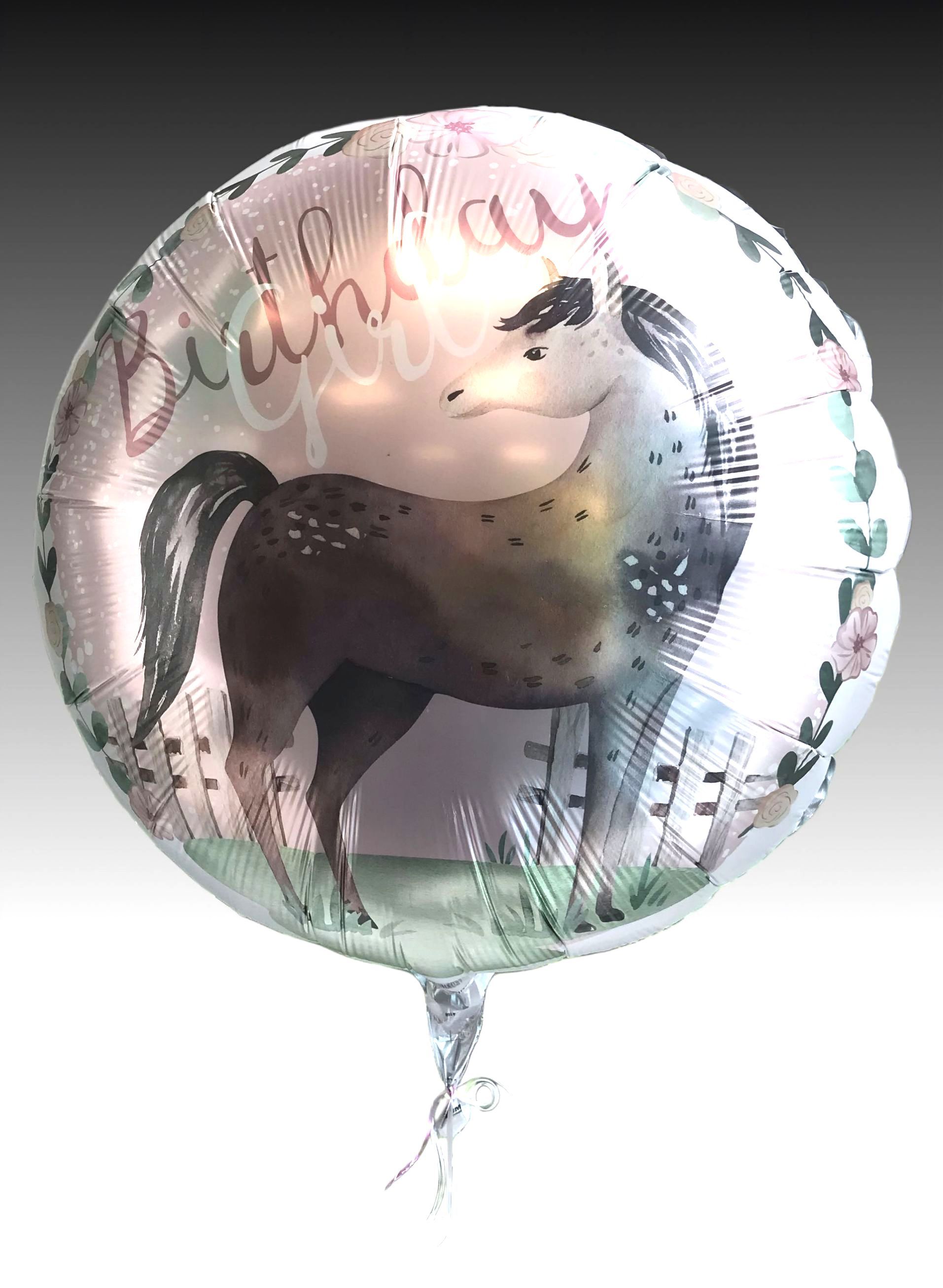 heliumballon-pferd-braun-rosa-43cm