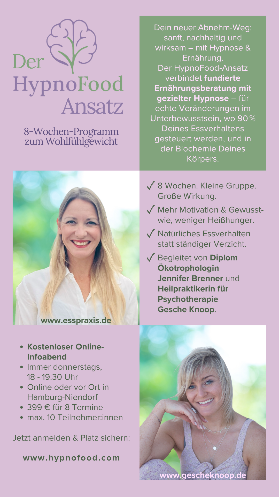 Vorsellung des Hypnofood Workshops zum Abnehmen, eine Kombination aus Hypnose und Ernährungsberatung