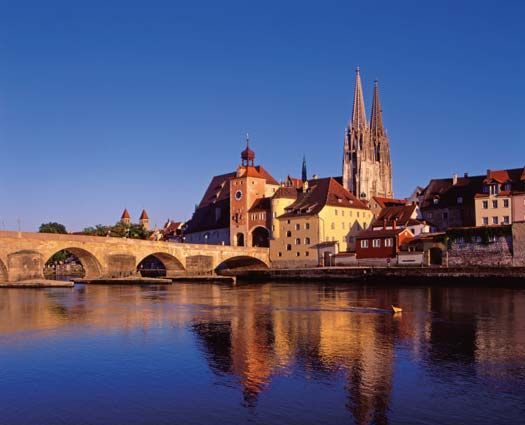 Blick auf die Altstadt in Regensburg