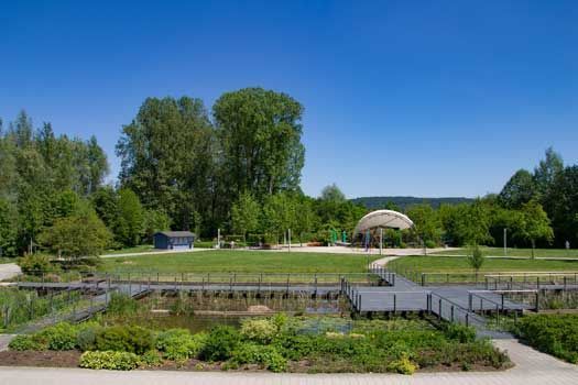 Blick auf das Landesgartenschau-Gelände in Neumarkt
