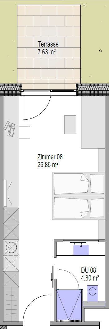 Grundrissplan Doppelzimmer Superior+ Cityhotel Neumarkt