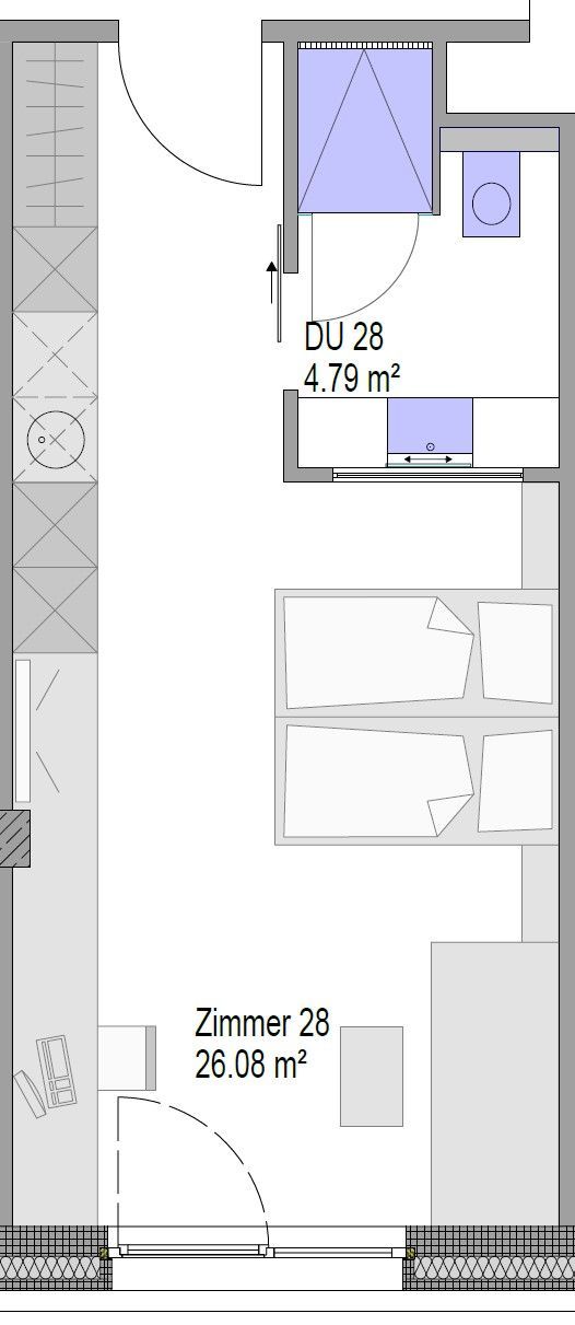 Grundrissplan Doppelzimmer Cityhotel Neumarkt