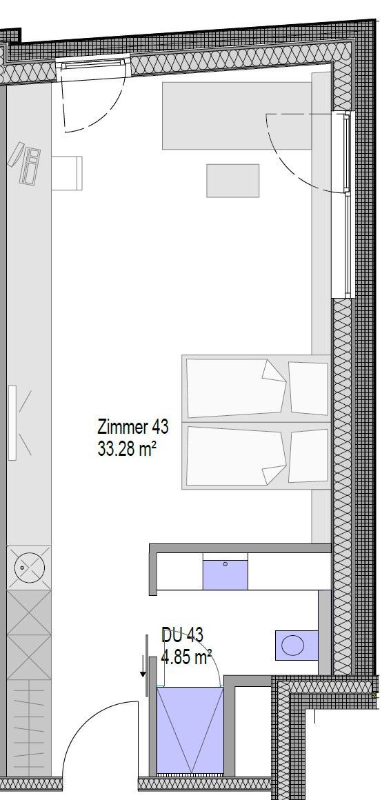 Grundrissplan 2 Familienzimmer Cityhotel Neumarkt
