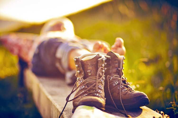 Rast machen beim Wandern