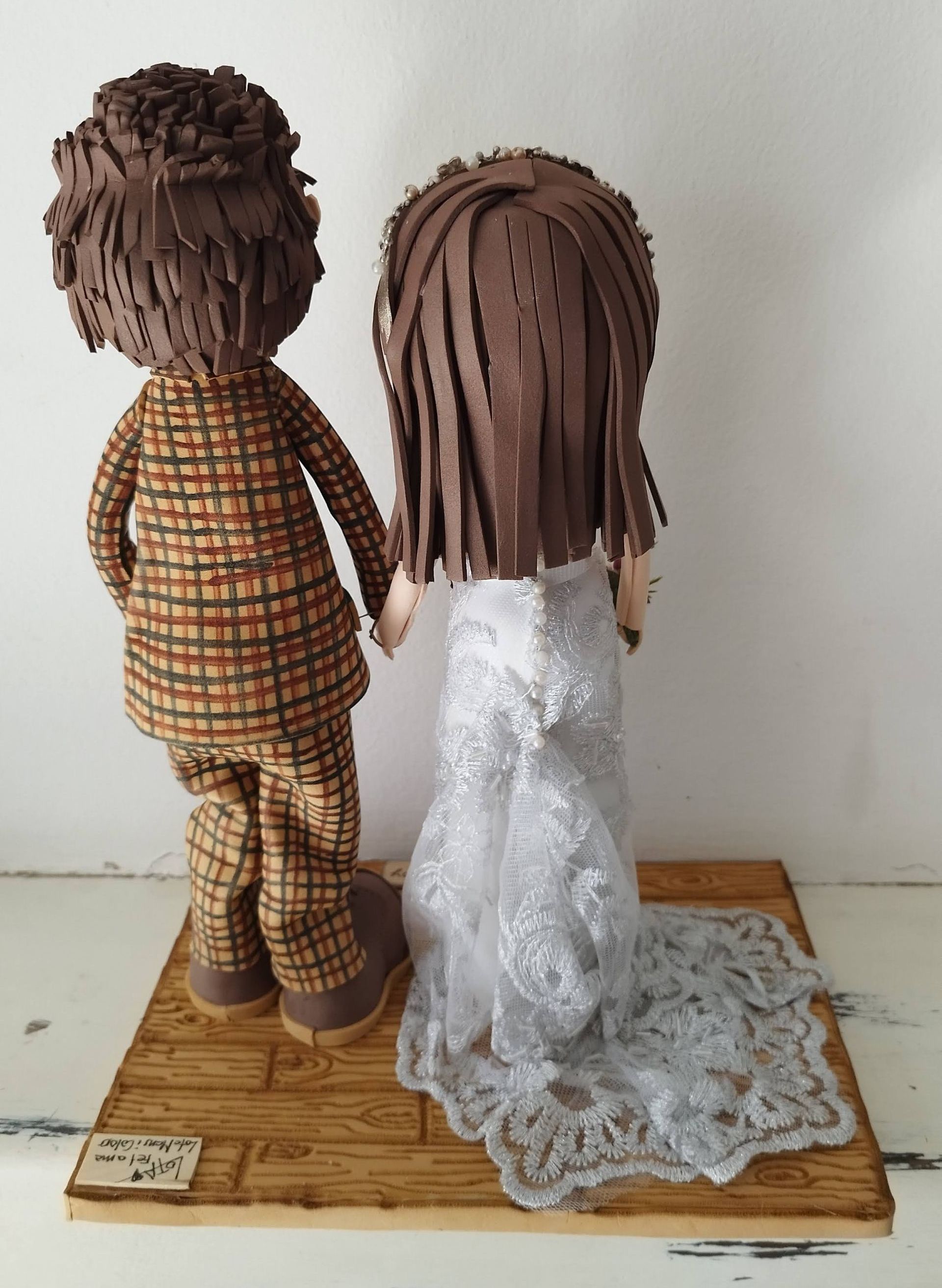 fofucha de boda con traje, fofucha de boda con traje a cuadros , fofuchas personalizadas, de boda, fofuchas de boda