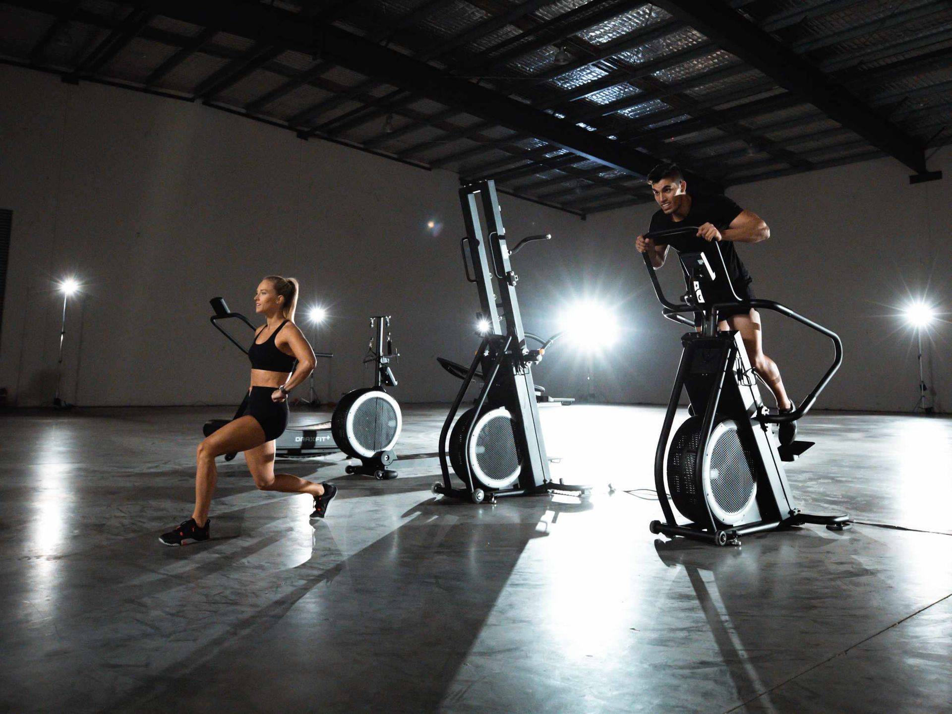 Drax Synergy HIIT cardio, Power Tower, Power Climber, Power Swimmer and DraxFit curved Treadmill