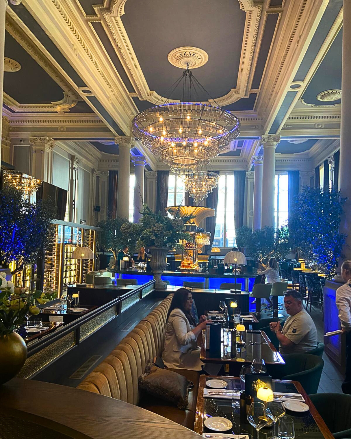 chandelier in the cut and craft bar