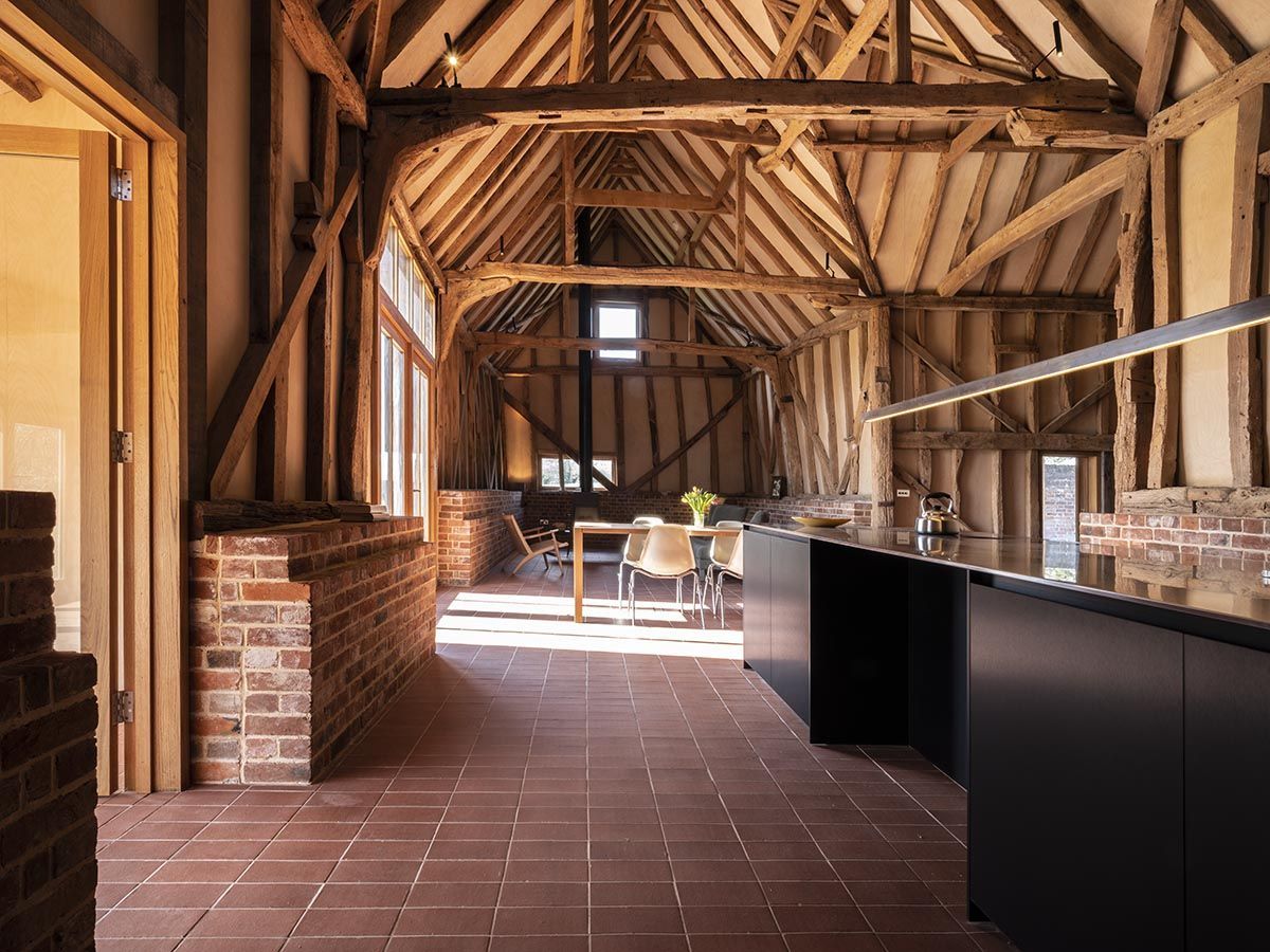inside of a older house with archi.quarry tiles on the floor