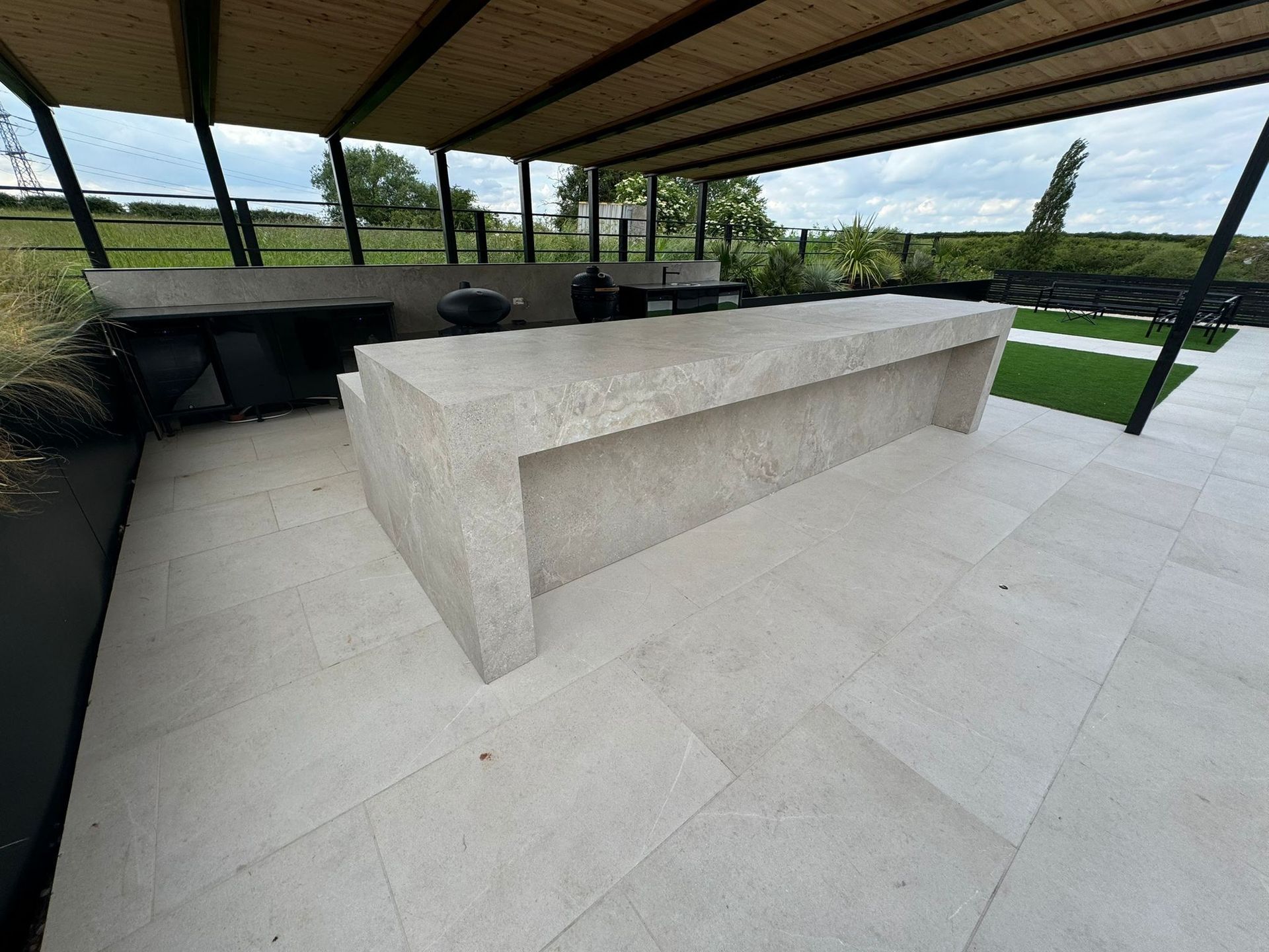 Outdoor bespoke concrete effect table