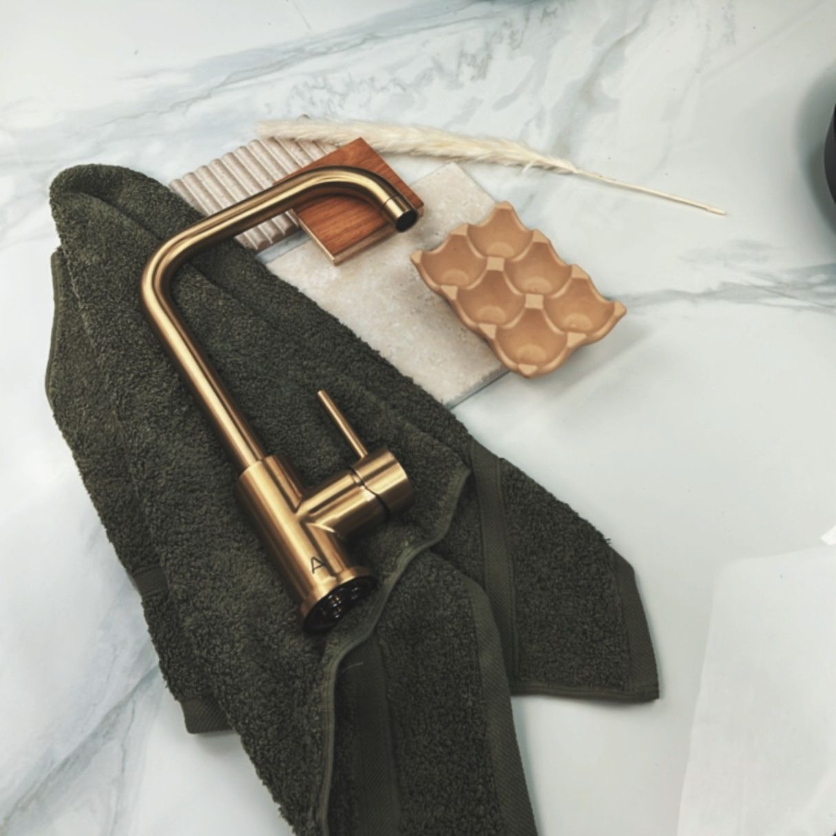 Neo-Victorian Blue tiles Moodboard including archi.brassware