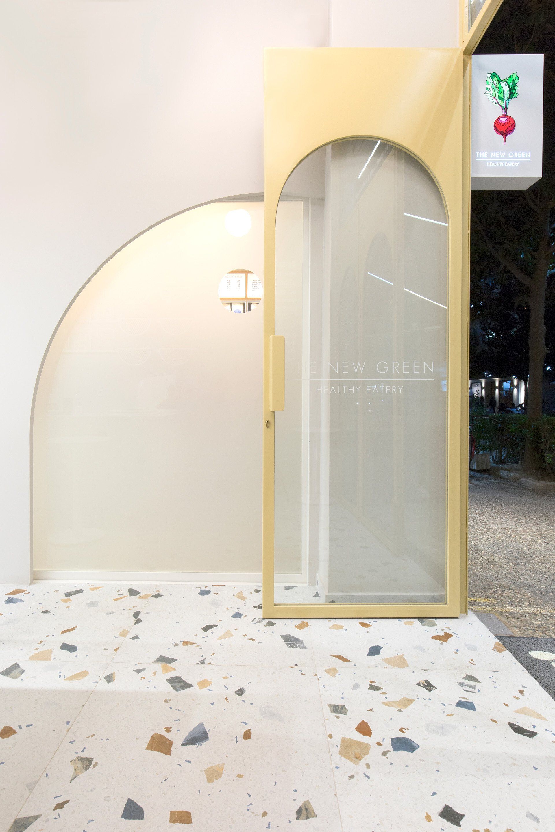 Outside terrazzo tiles used in modern