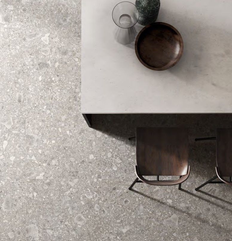 Ceppo floor effect used in a dining room of a modern house