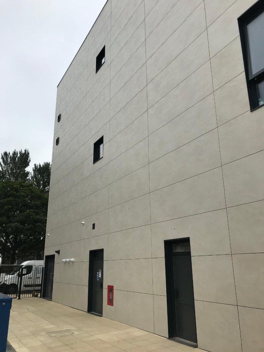 builidng made from beige/cream looking tiles from our website