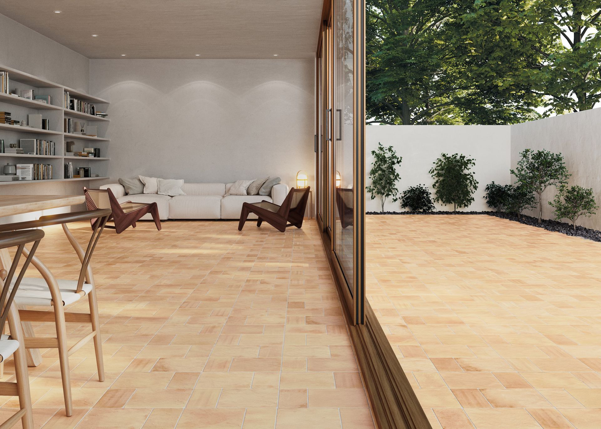 terracotta effect tiles used indoors and outdoors