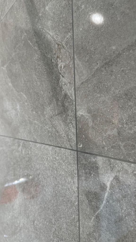 close up of grey bathroom tiles