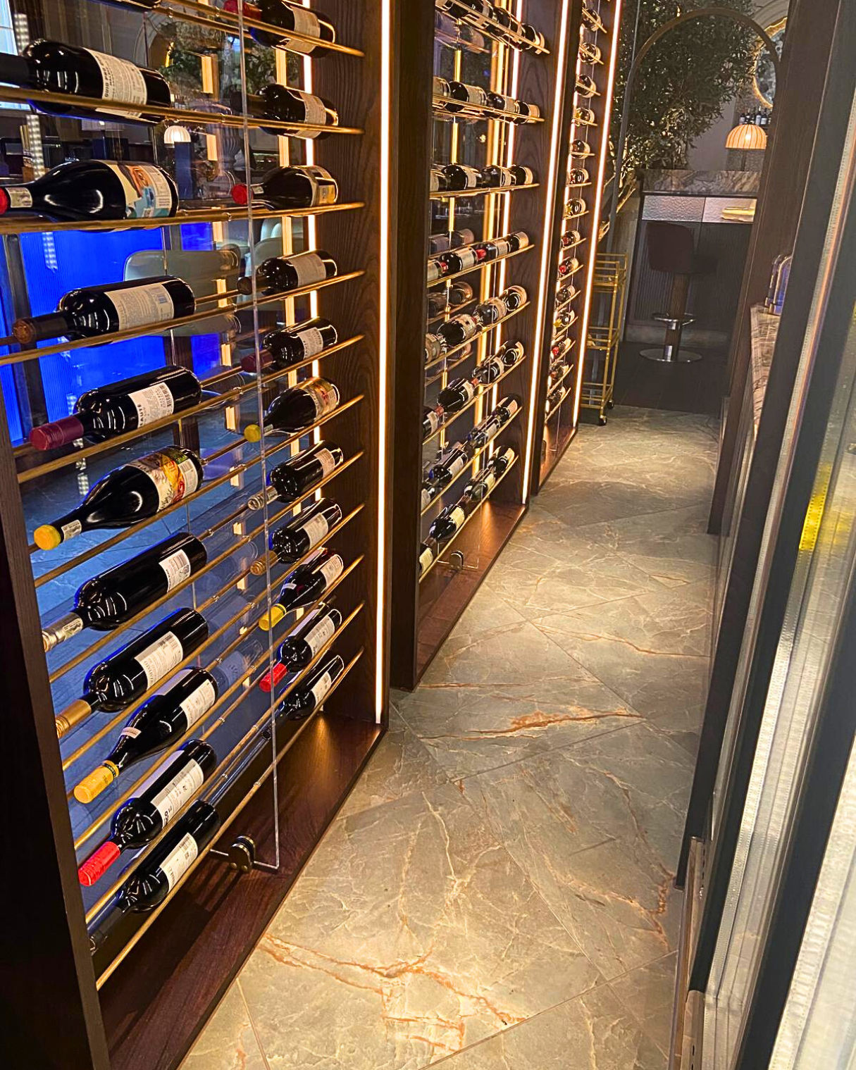 wine room of the cut and craft bar