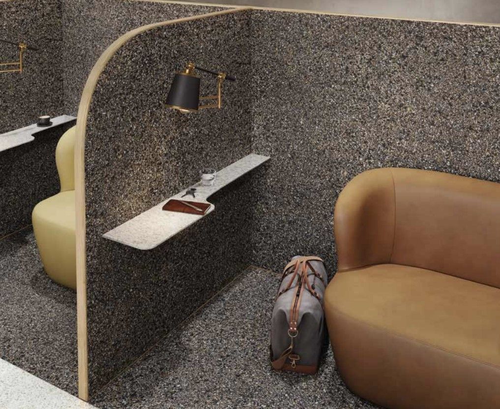 terrazzo tiles used in a private booth