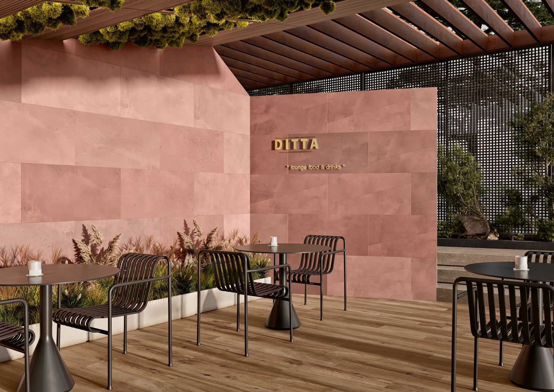 Archi.concrete flex used outdoors in a seating area