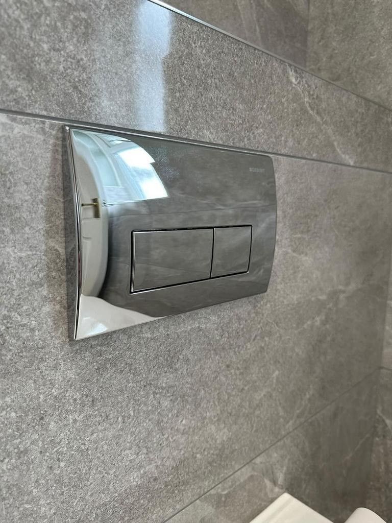 Chrome button close up