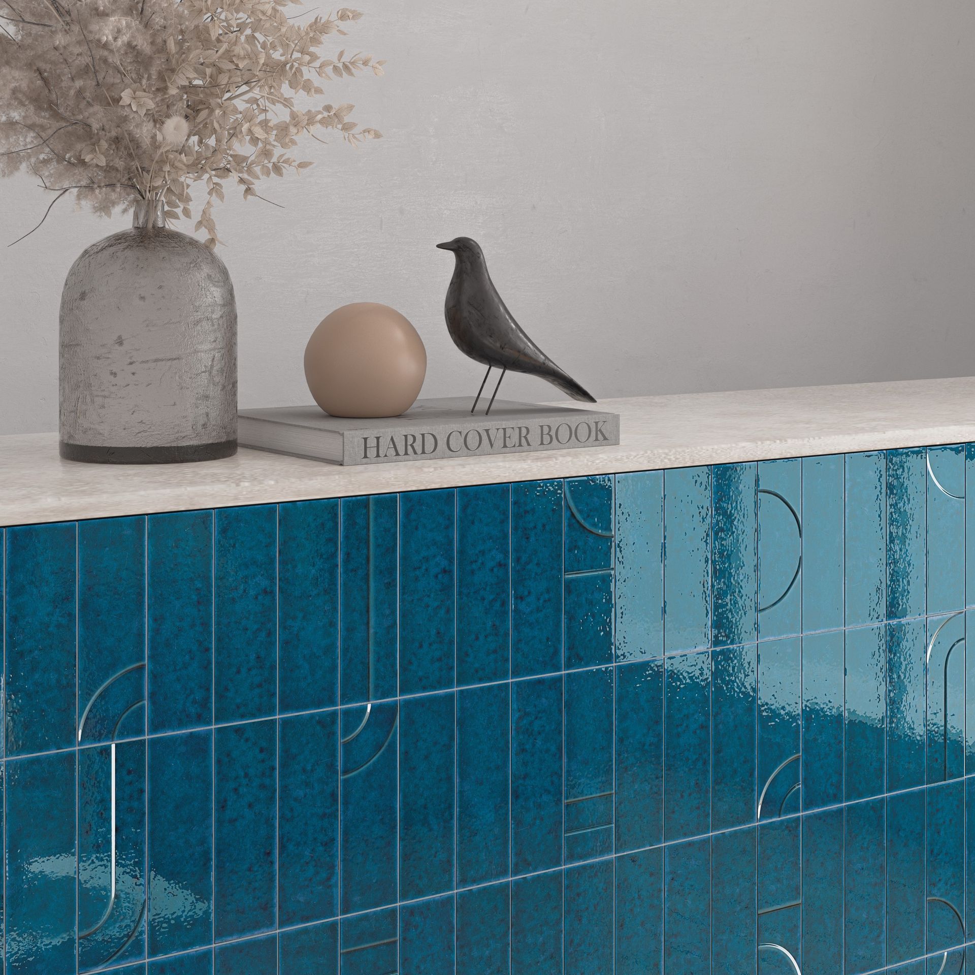 Phoenix blue wall tiles used in a bathroom wall