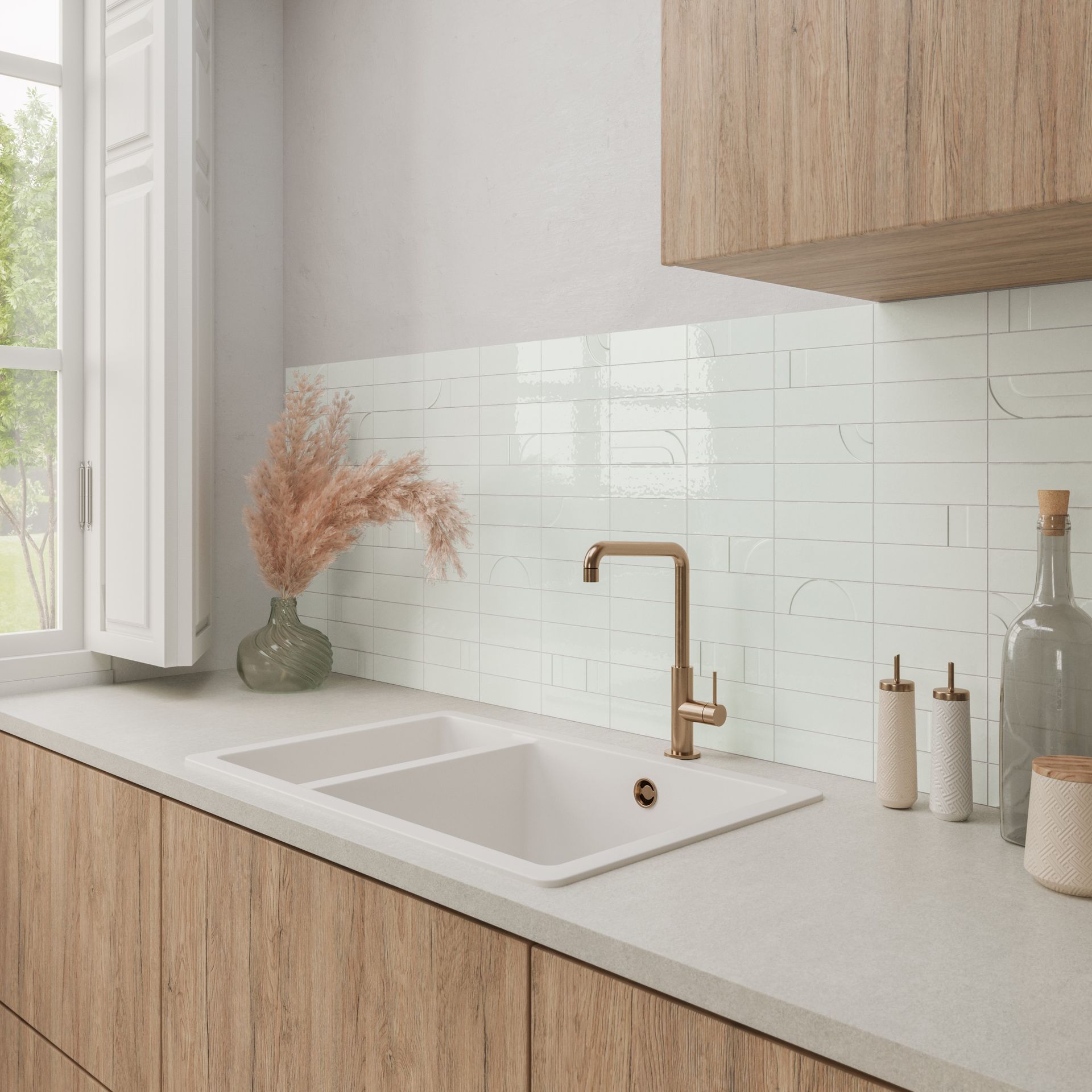 Phoenix white splashback used in a kitchen