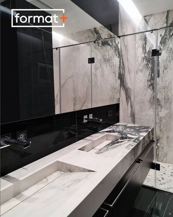 Bespoke marble sink in a public bathroom