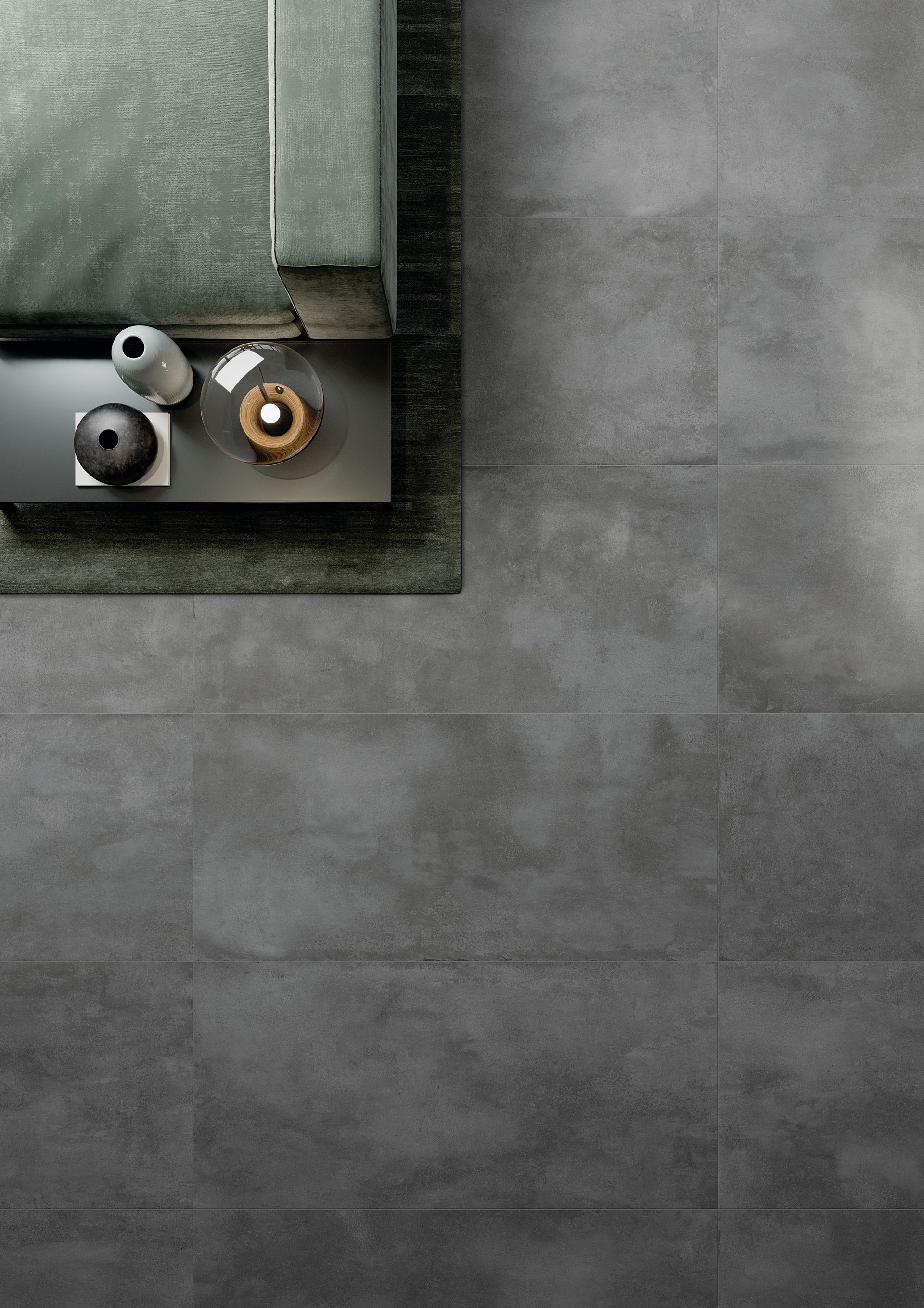 Close up of grey floor tiles