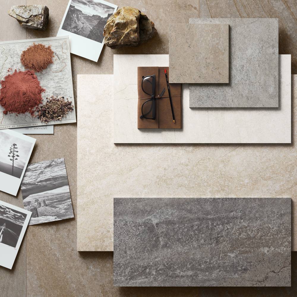 limestone effect tiles , mood board monday
