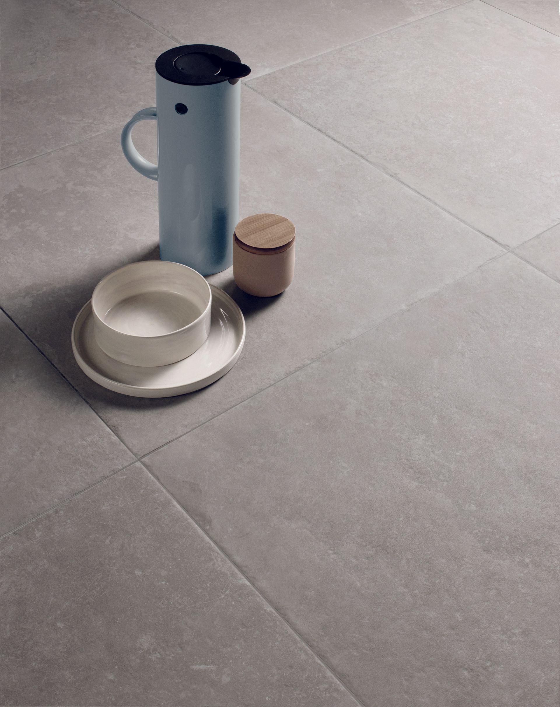 limestone effect tiles , a close up photoshoot setting