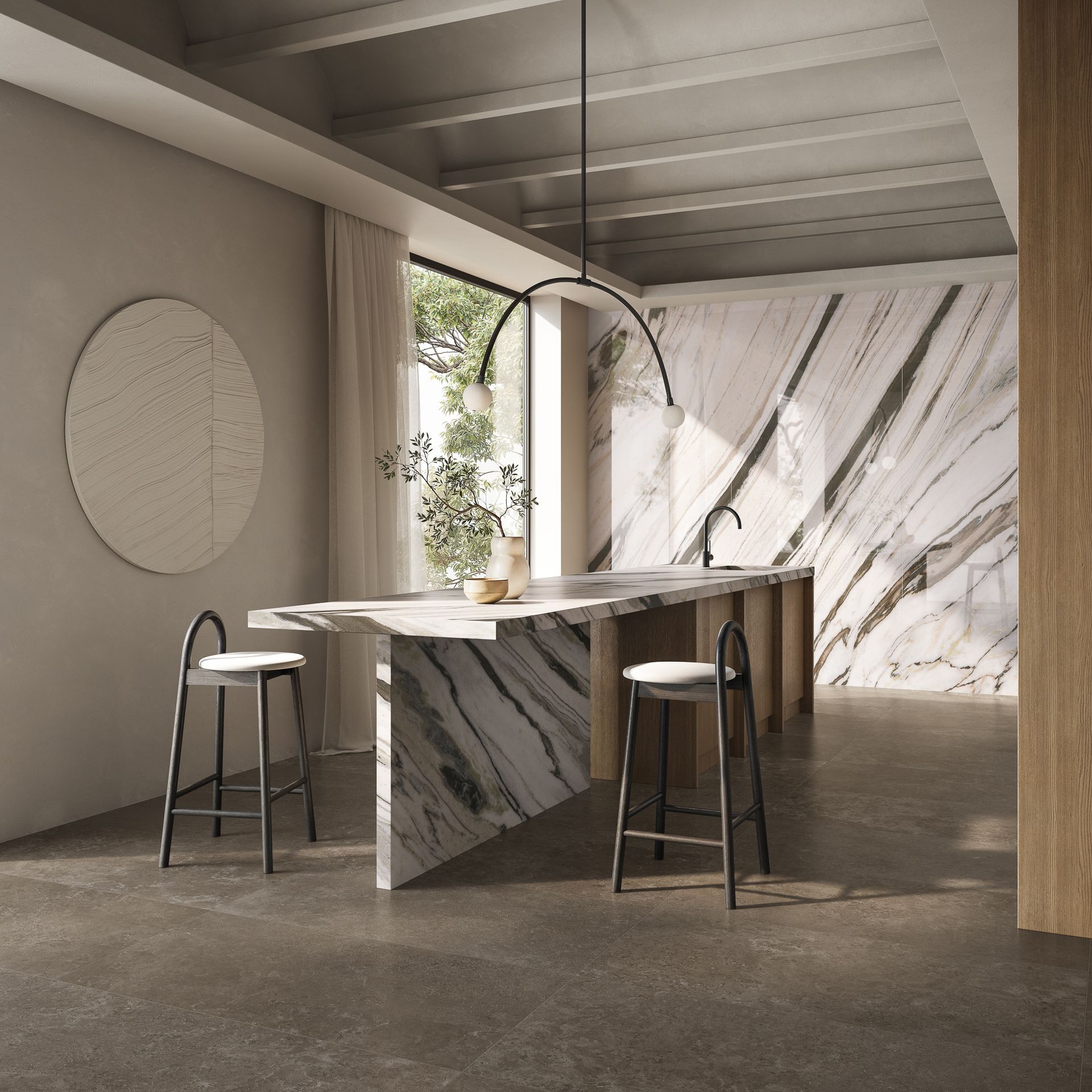 Amore wall tiles used in the kitchen island and the wall