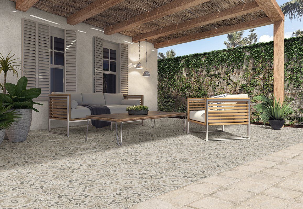 Rustico tile used outside in seating aarea