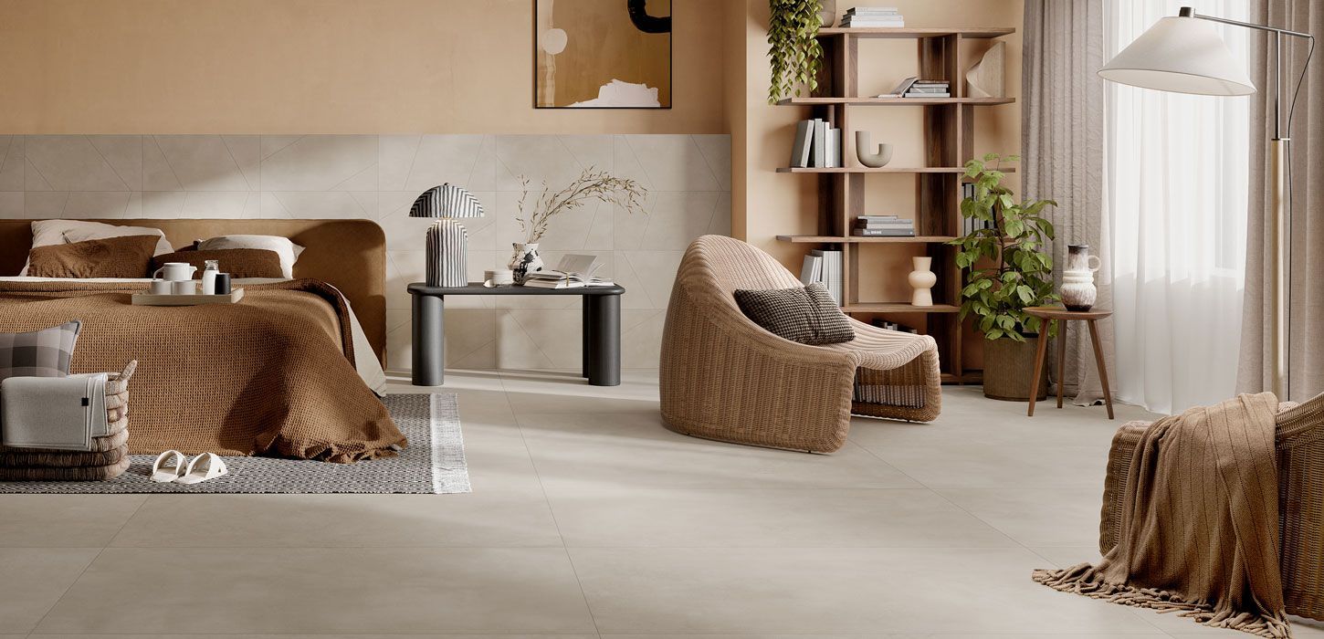 Icon Floor tiles used in a modern brown bathroom