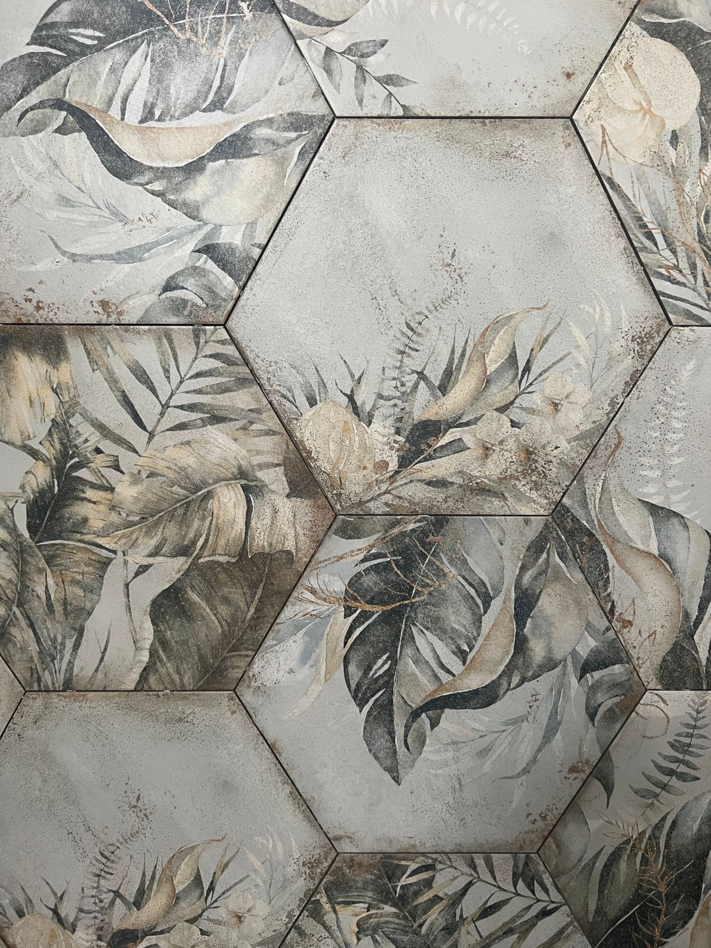 Hexagon tile close up