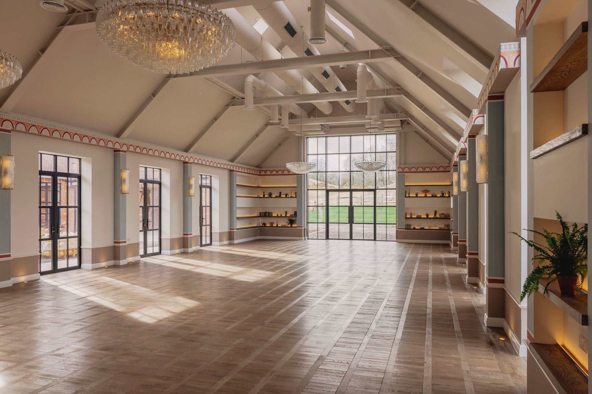 empty room with sun shining off the floor tiles