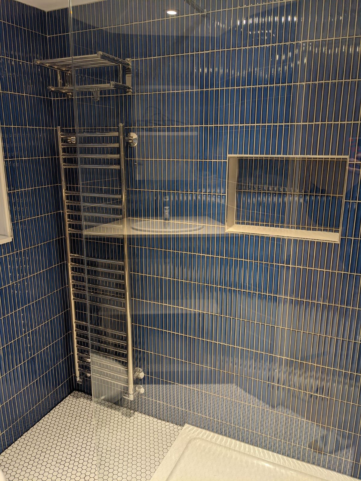 Kit Kat Oslo blue gloss brick mosaic tile