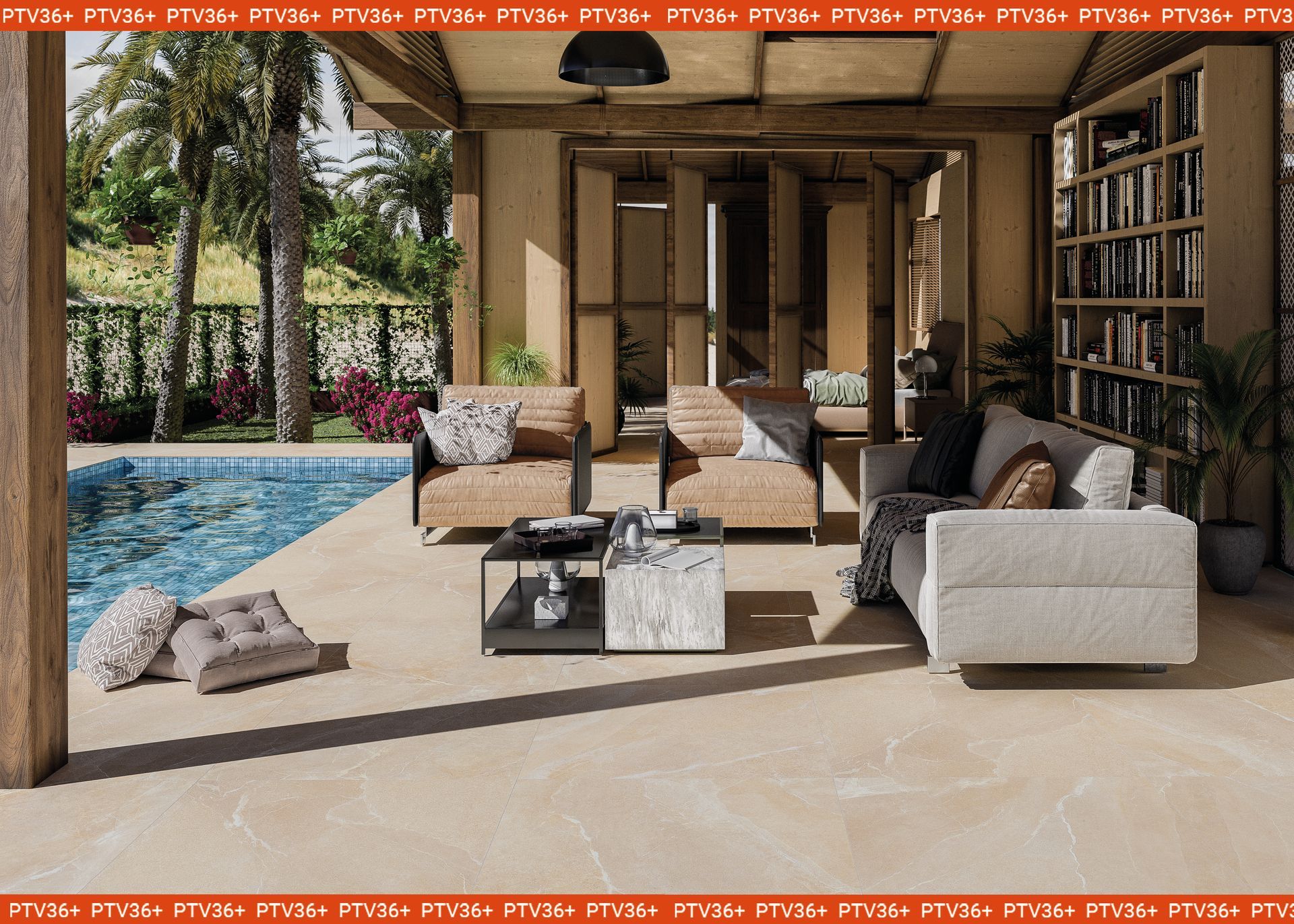 limestone effect tiles , outdoor , garden use , great lounge area next to the pool