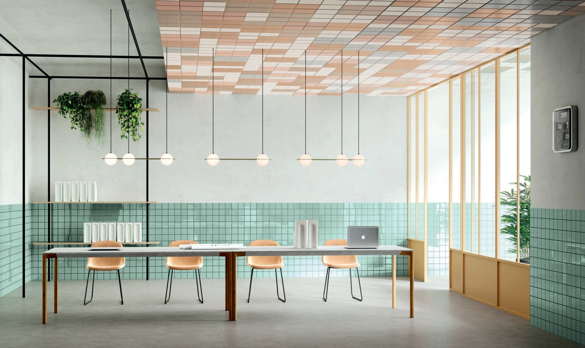 office space using palette ral on the walls