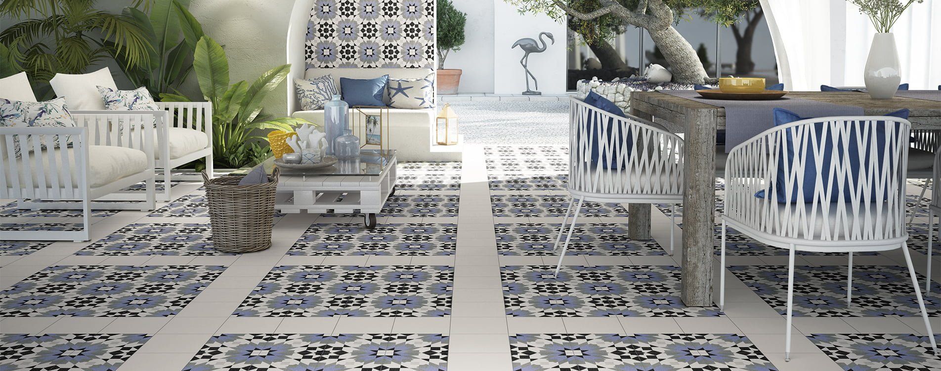 pattern tiles used outdoors