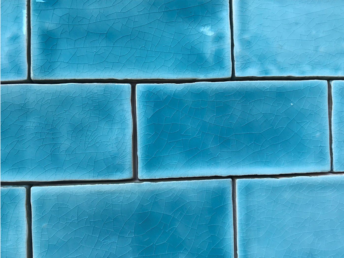 Blue crackle glaze rustic wall tile 130x65mm