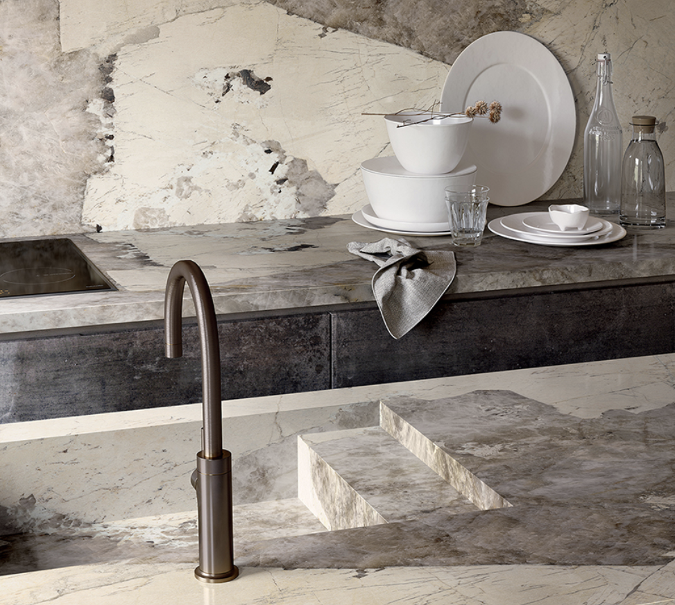 Bespoke countertop made at architile used in a modern kitchen