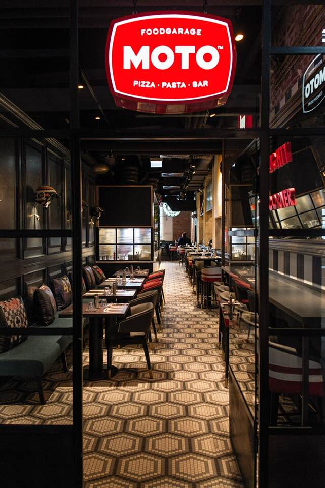 restaurant with pattern floor tiles