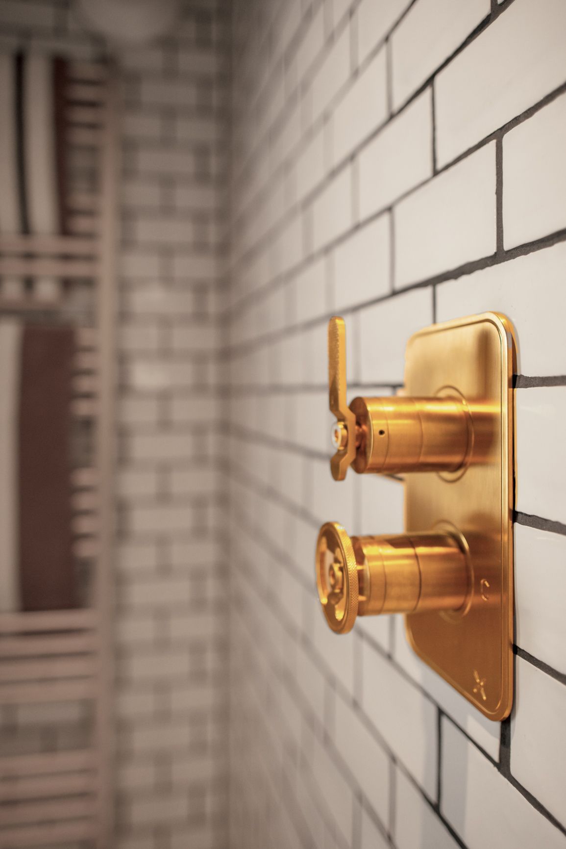 Close up of Golden shower taps