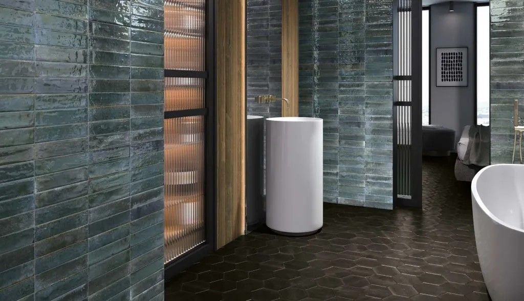 Faith blue used on the wall in a bathroom