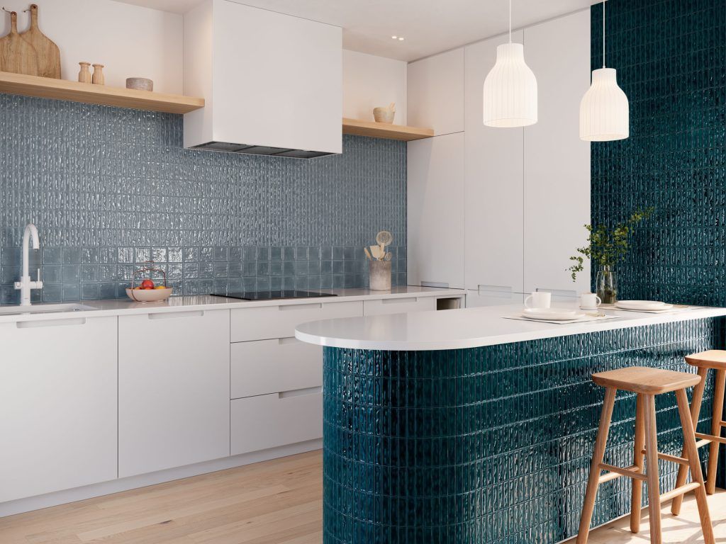 kiki Stix blue mist oil used in a kitchens island