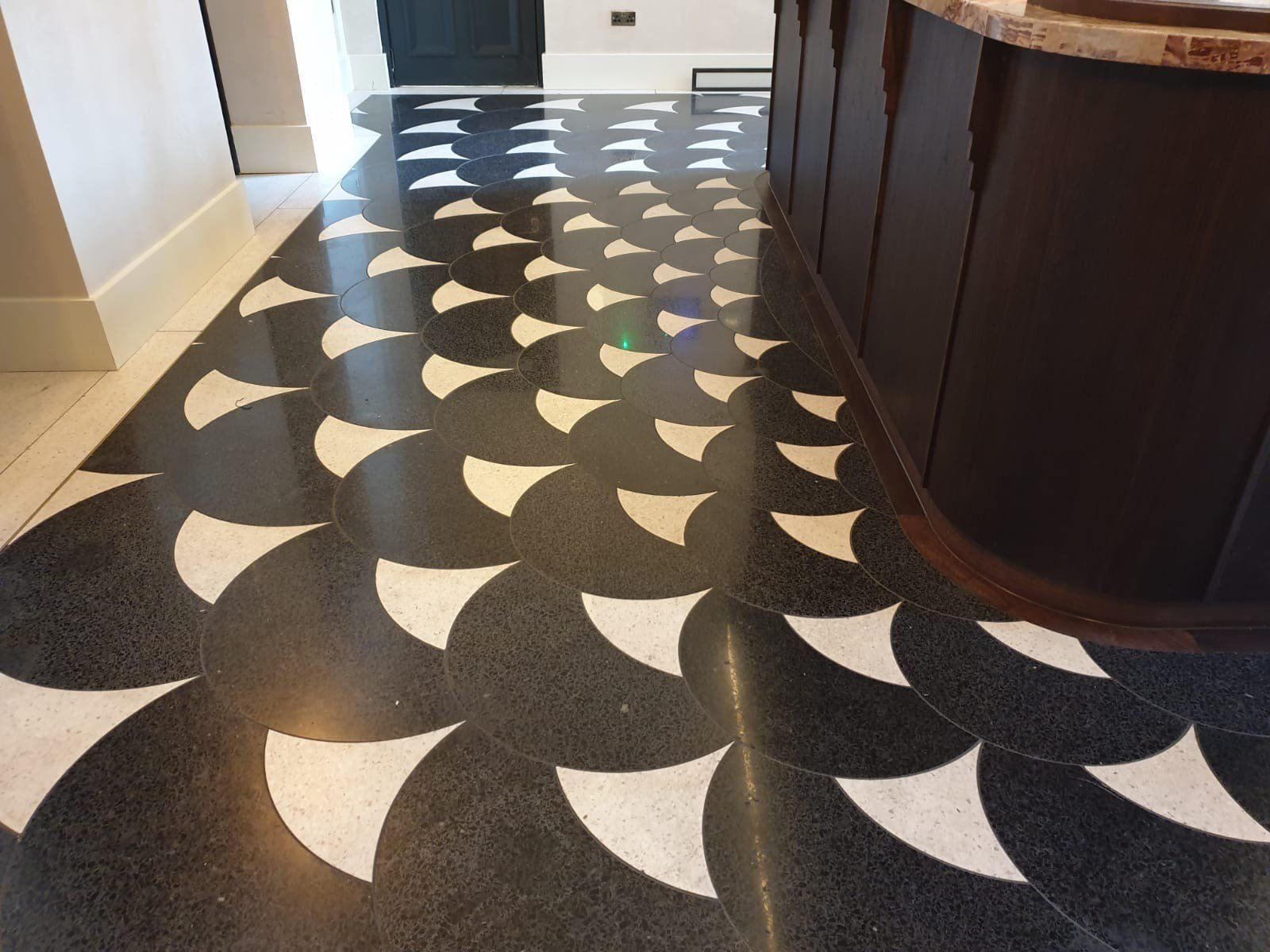 real terrazzo tiles in a commercial project