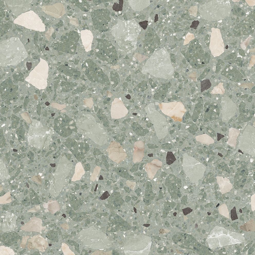 Close up of terrazzo floor tiles