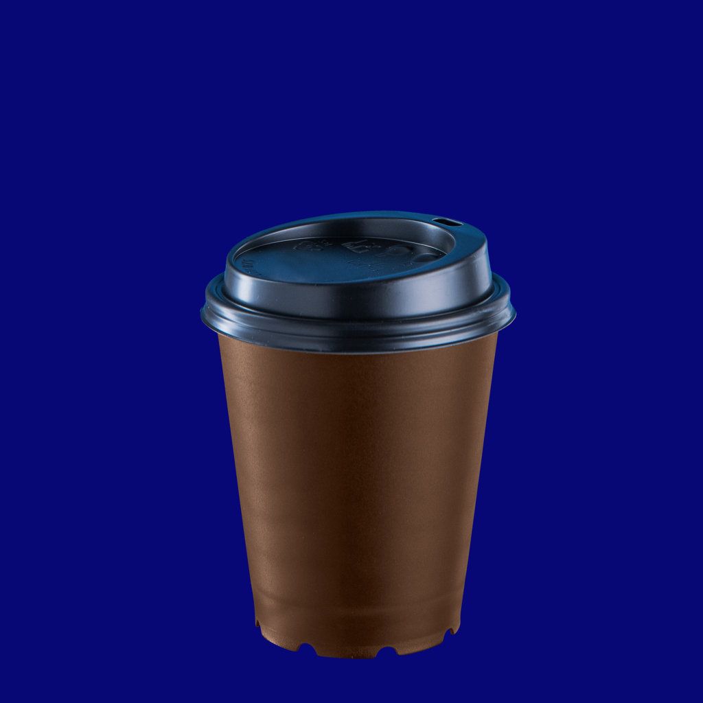 Taza de café para llevar 0,2l marrón 9110 + tapa 999-004