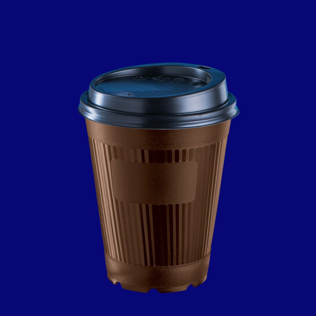Taza de café para llevar 0,3l marrón 9106 + tapa 999-005