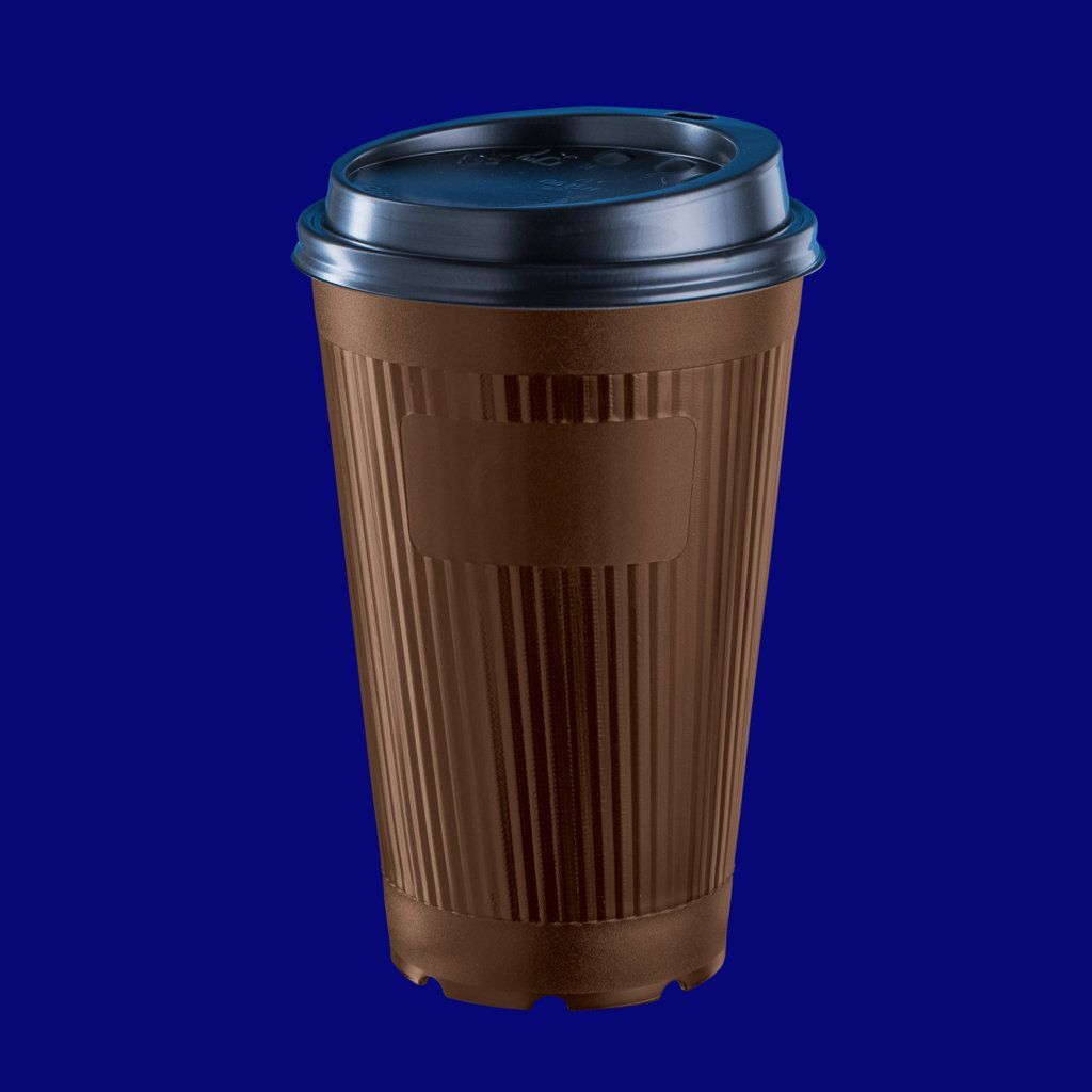 Taza de café para llevar 0,4l marrón 9109 + tapa 999-005