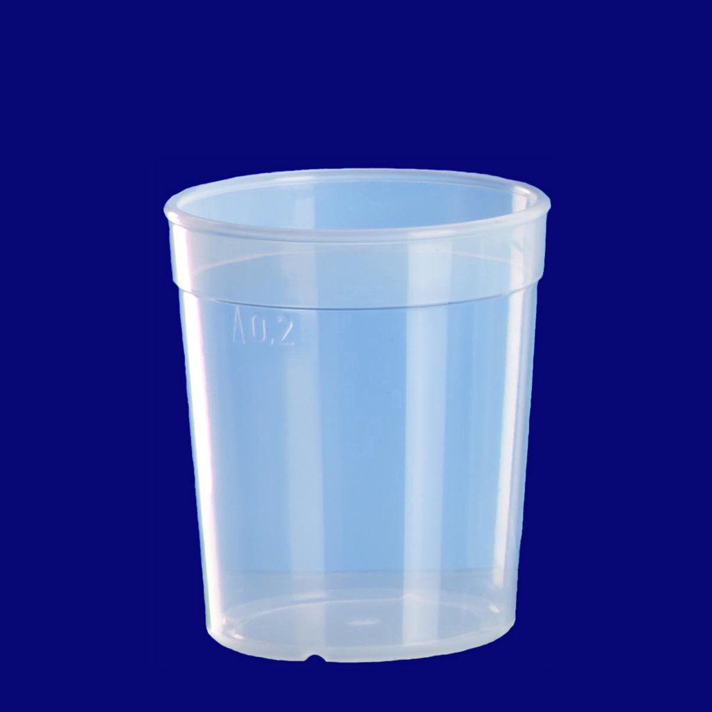 Vaso reutilizable transparente 0,2l 9025
